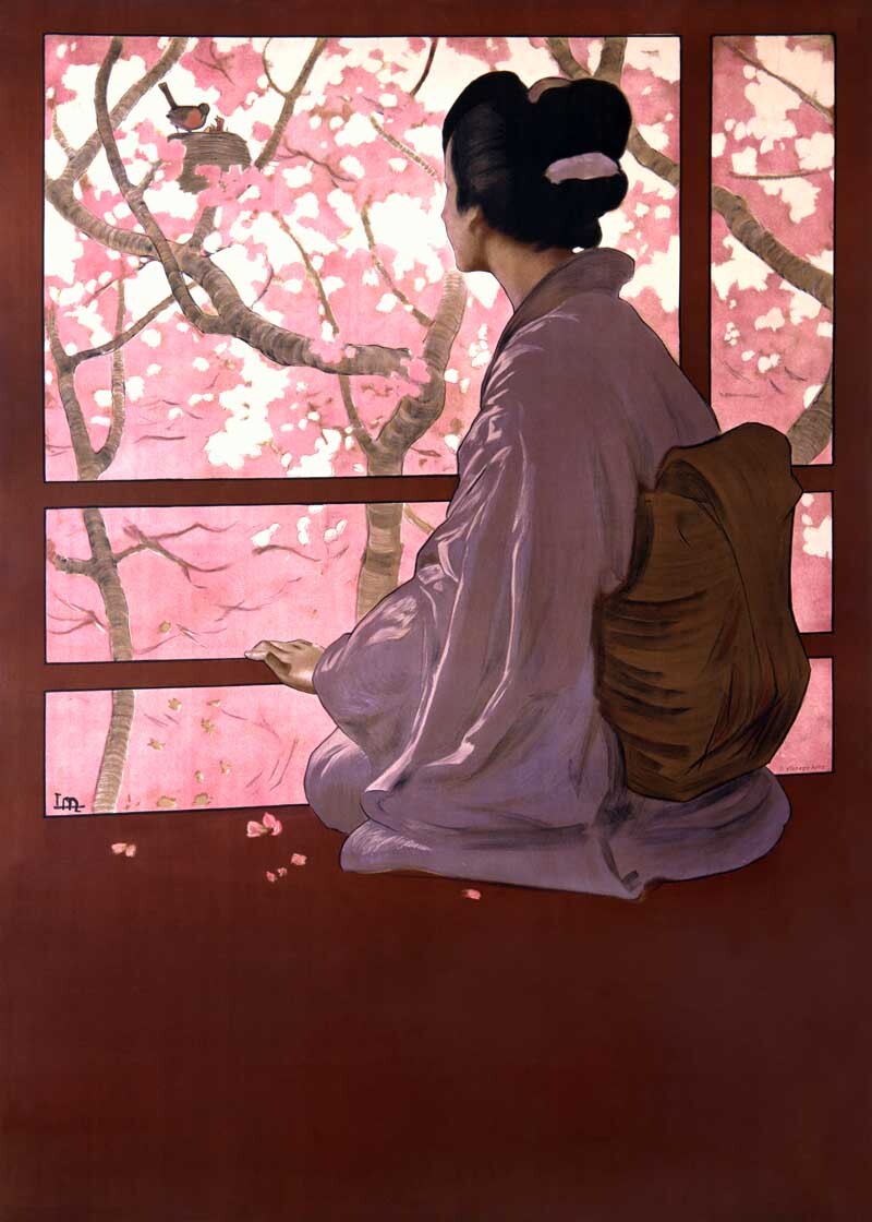 Cherry Blossum Geisha Poster 0000-0444
