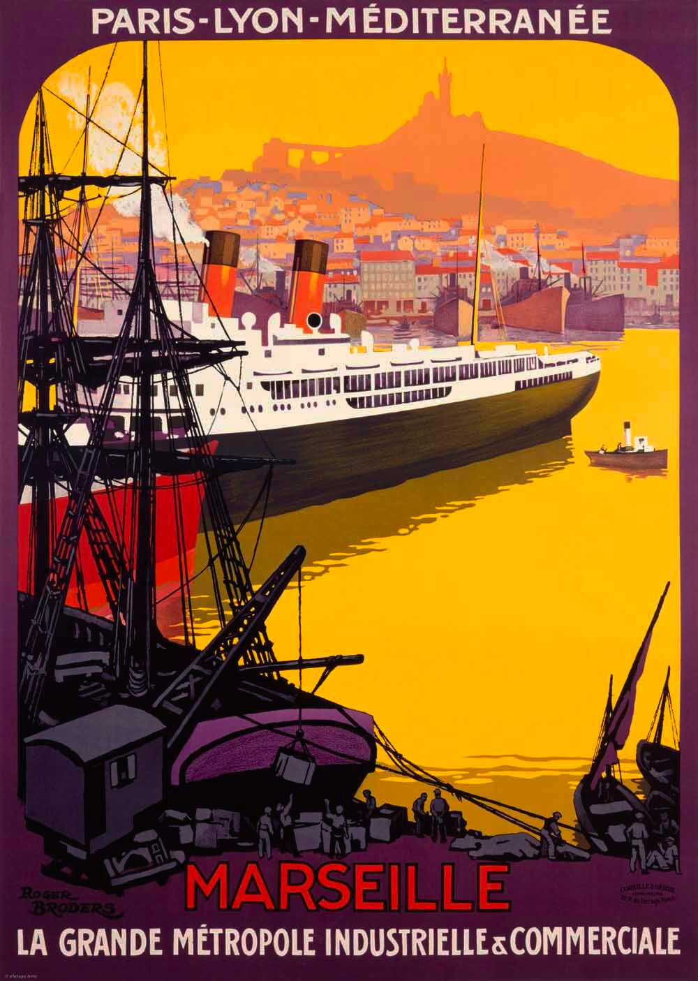 PLM Marseille Cargo Ocean Line Poster 0000-0693