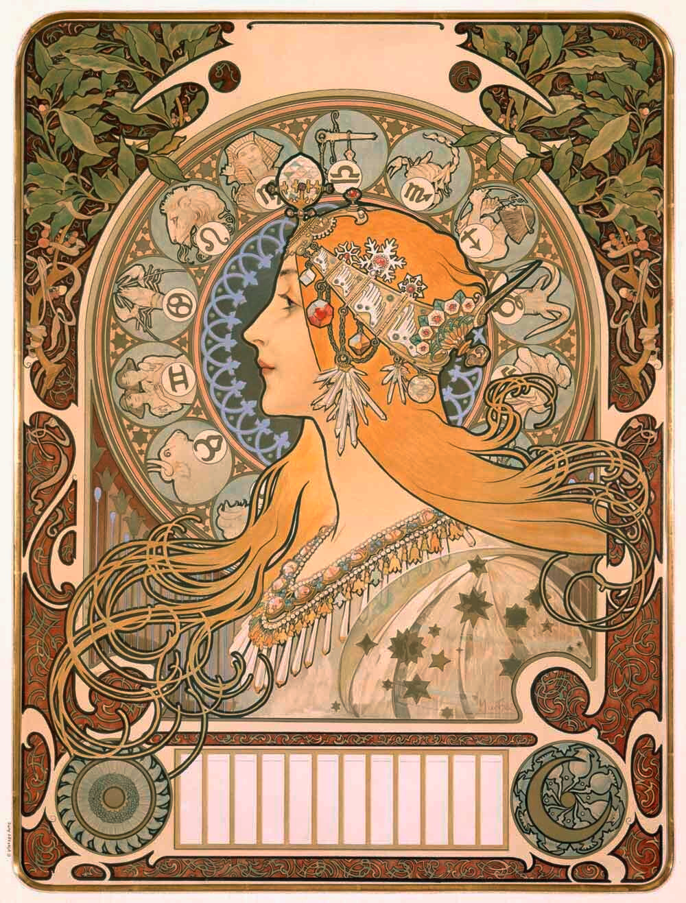 Mucha Nouveau Zodiac Poster 0000-0918