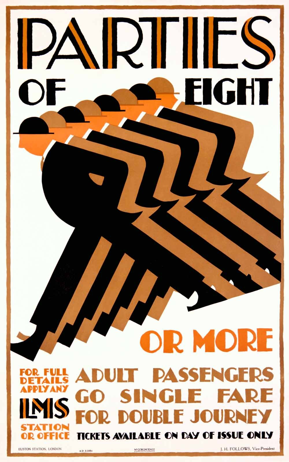 LMS Train Railway 'Parties of Eight' Poster 0000-1145
