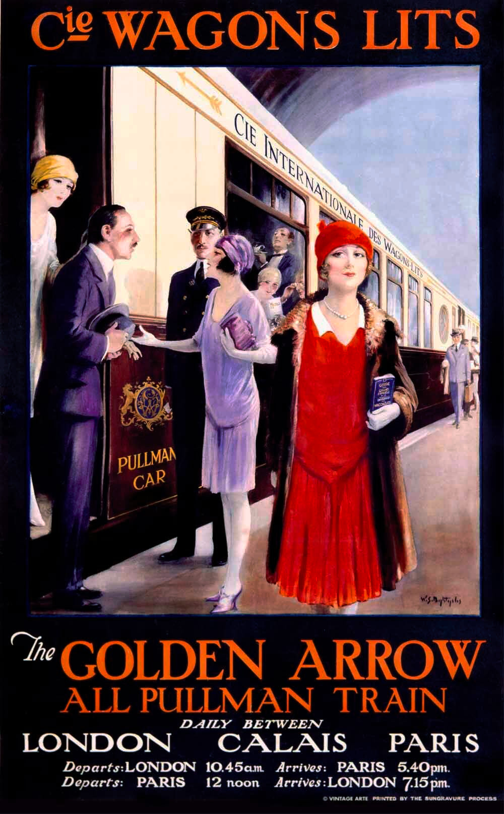 Wagons Lits Golden Arrow Train Poster 0000-1150