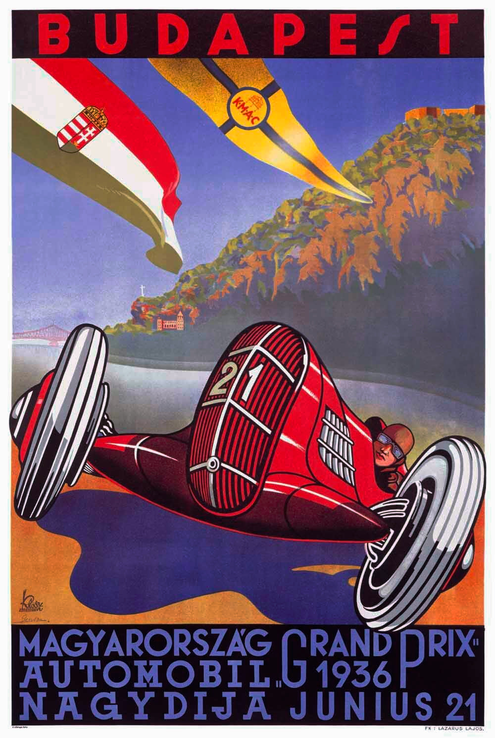 1936 Hungarian Grand Prix Poster 0000-1396