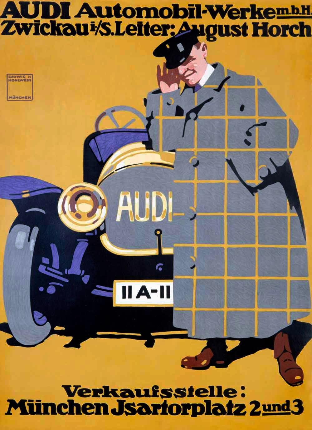 Munchen AUDI Auto Union Roadster Poster 0000-1754