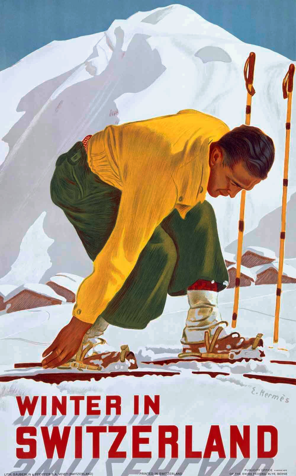 Winter in Switzerland Ski Poster 0000-2601