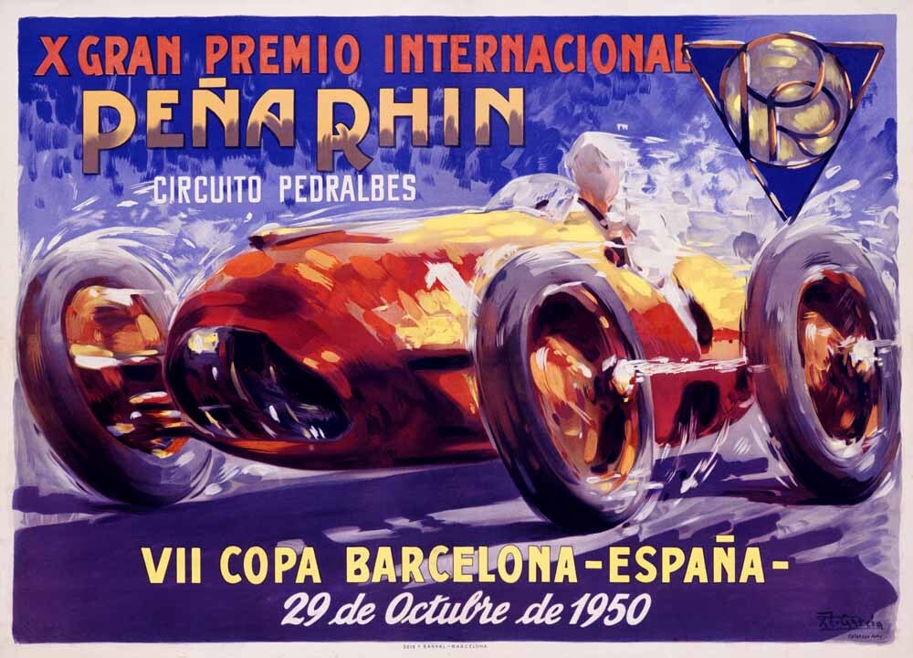 1950 Pena Rhin Auto racing Poster 0000-2738