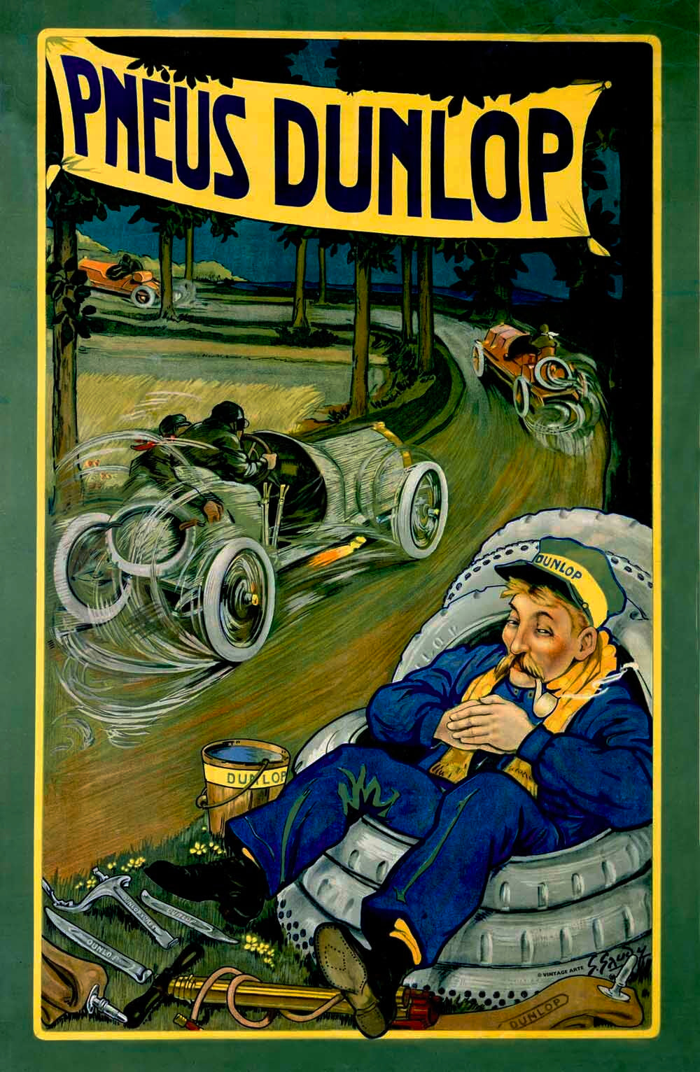 1904 Belgian Dunlop Race Tire Poster 0000-2803