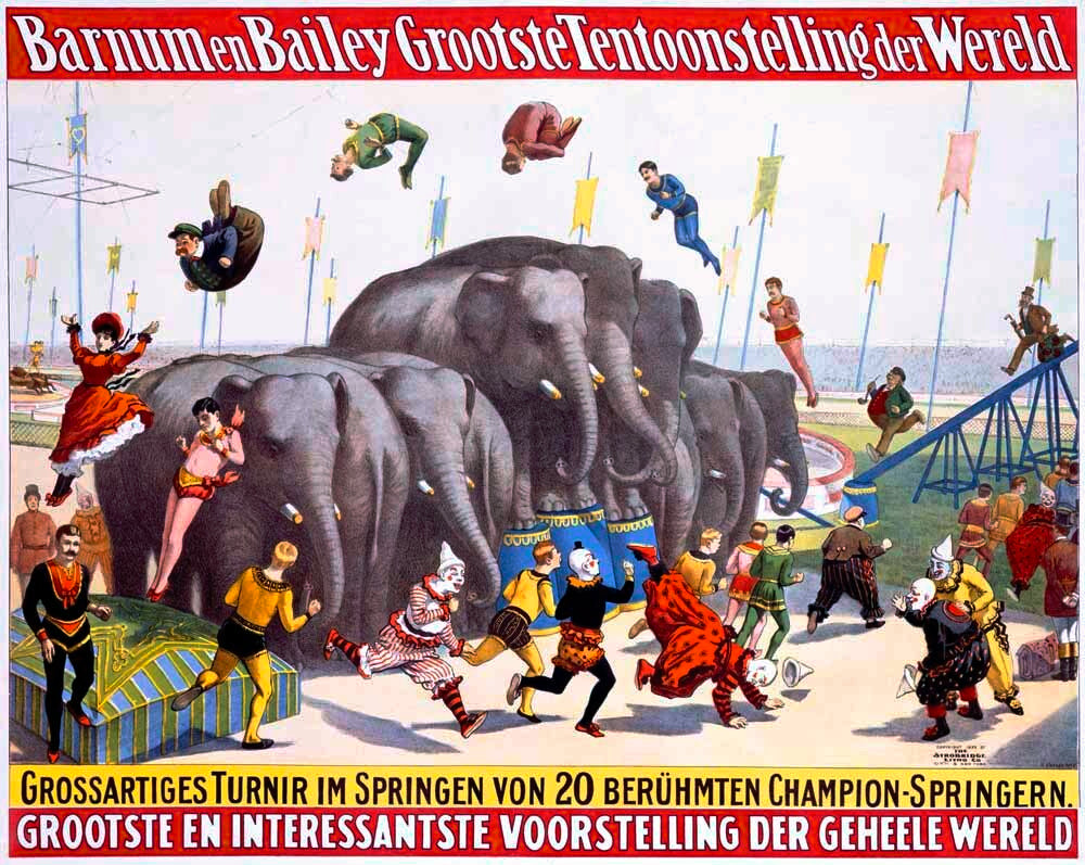 Dutch Barnum Bailey Elephant Circus Poster 0000-3056