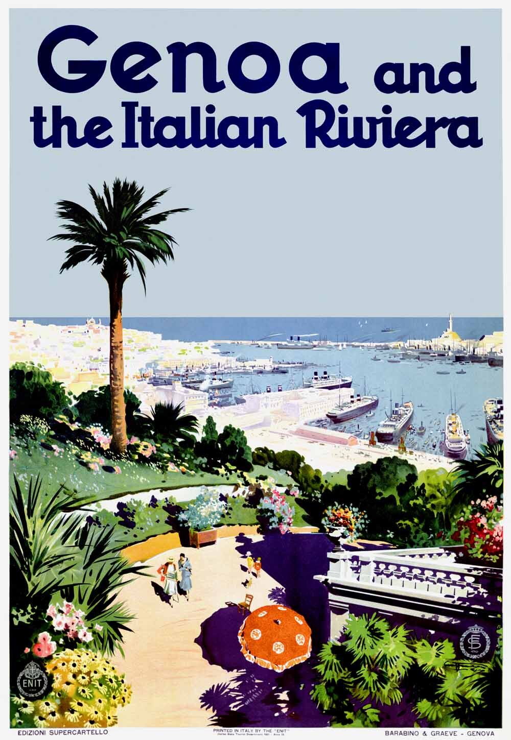 Genoa Italian Riviera Travel Poster 0000-3130