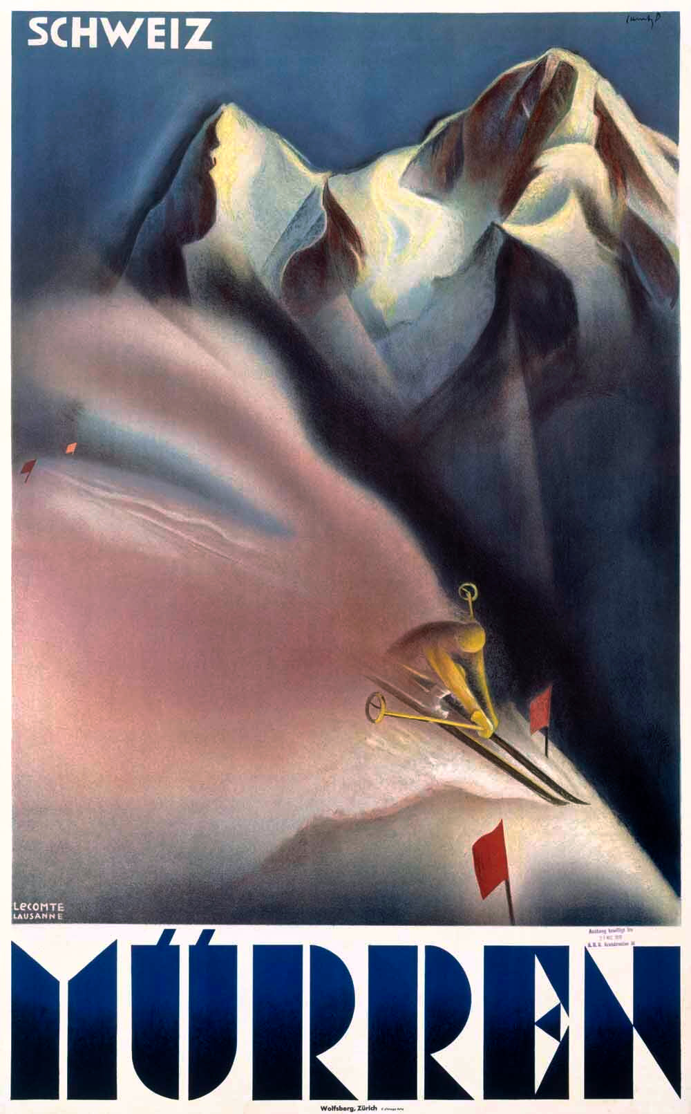 Murren Ski Poster Switzerland 0000-3300