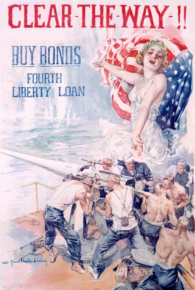 WWI 4th Liberty Bond Poster 'Clear the Way!' 0000-3360