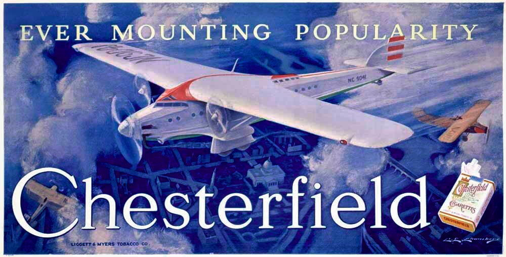 Chesterfield Cigarette Aviation Poster 0000-4040