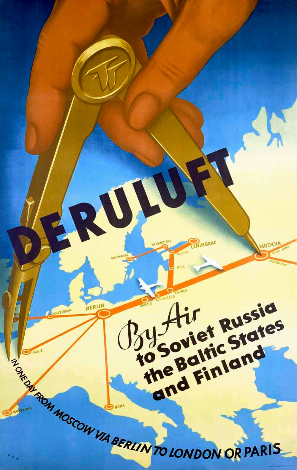Deruluft German Airline Poster 0000-4047