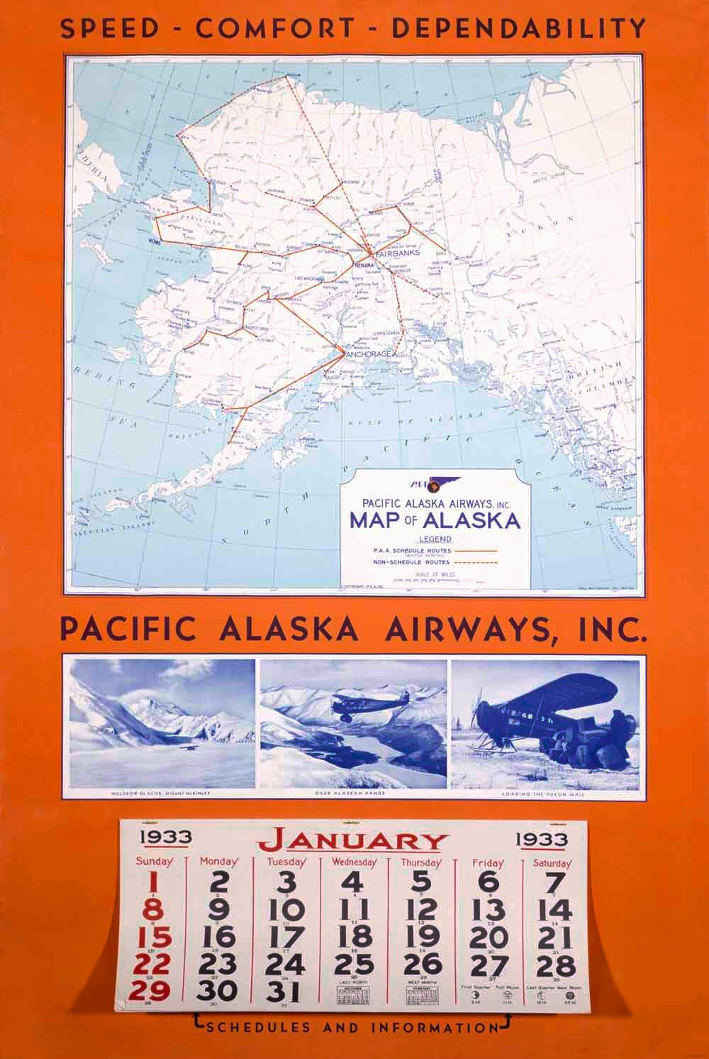 Pacific Alaska Airways Airline Poster 0000-4058