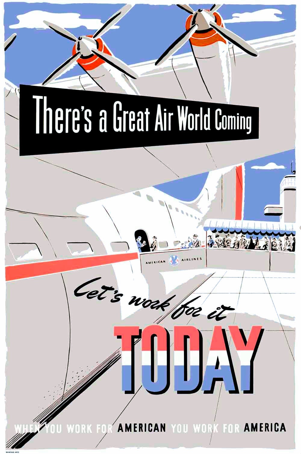 American Airline Home Front Work Poster 0000-4069