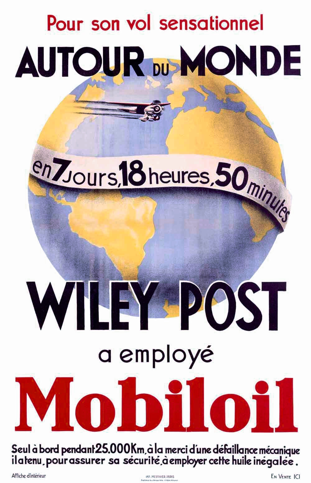 Mobil Aviation Motor Oil Poster 0000-4077