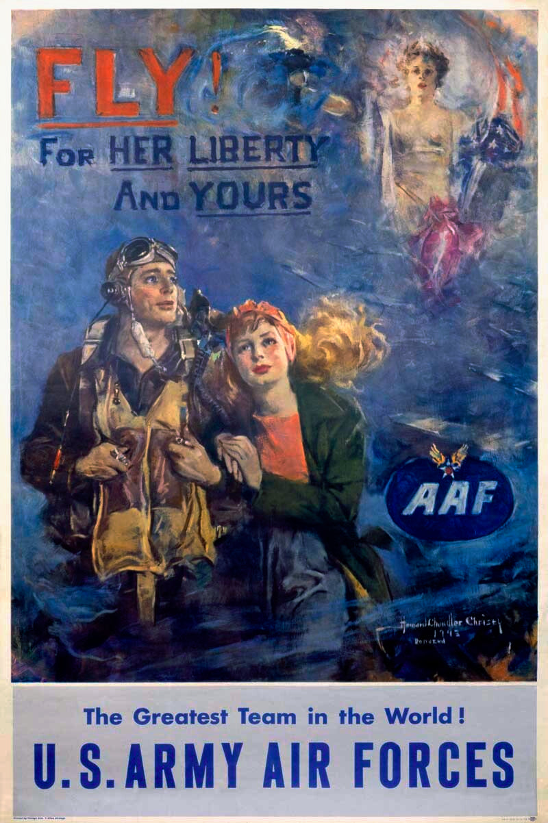 WWII Army Air Corps Recruiting Poster Fly 0000-4121