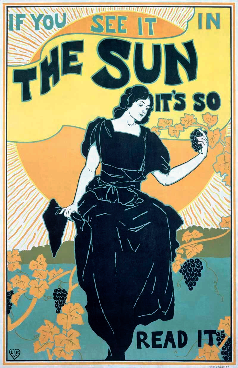 Vintage advertisement poster for The Sun newspaper 0000-4259