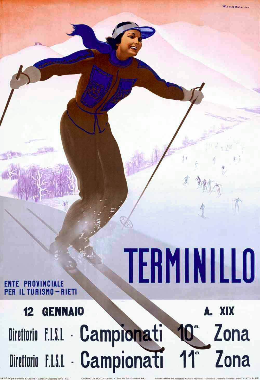 Terminillo Women Snow Ski Poster 0000-4260