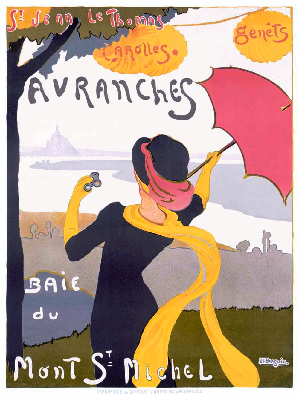 French Avranches Normandy Tourist Poster 0000-4425