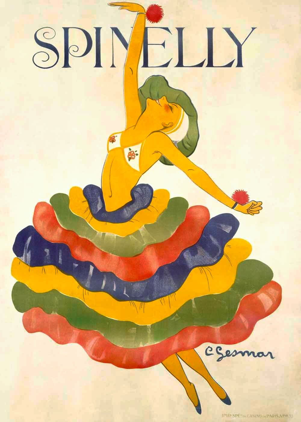 French Actress Andree Spinelly Dance Poster 0000-4445
