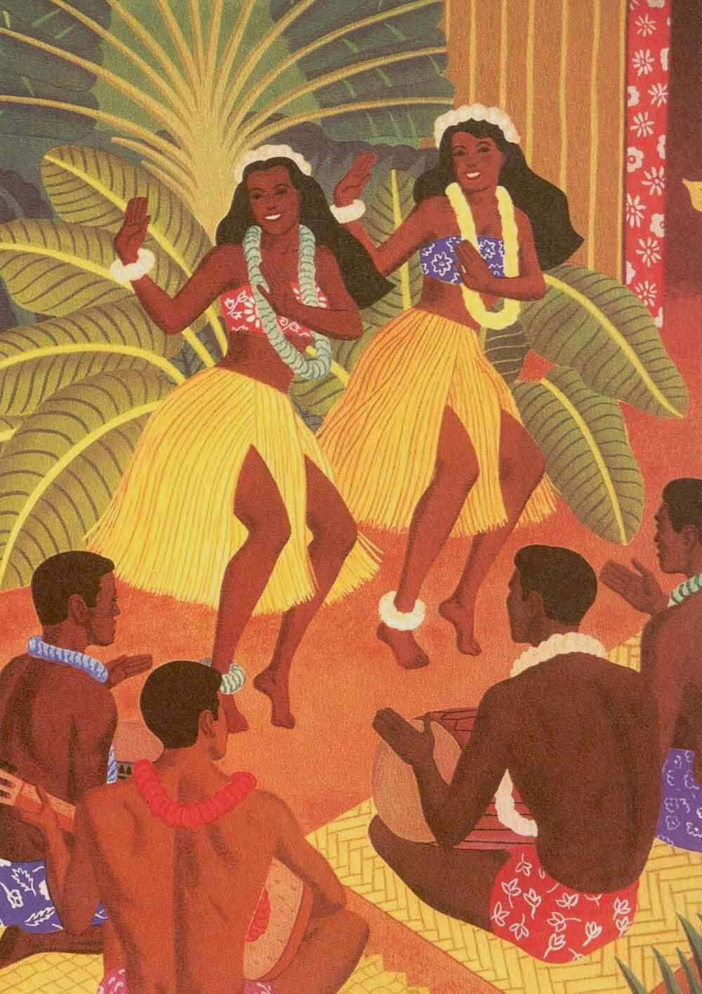 Hawaii Wahine Hula Girls Poster 0000-4897