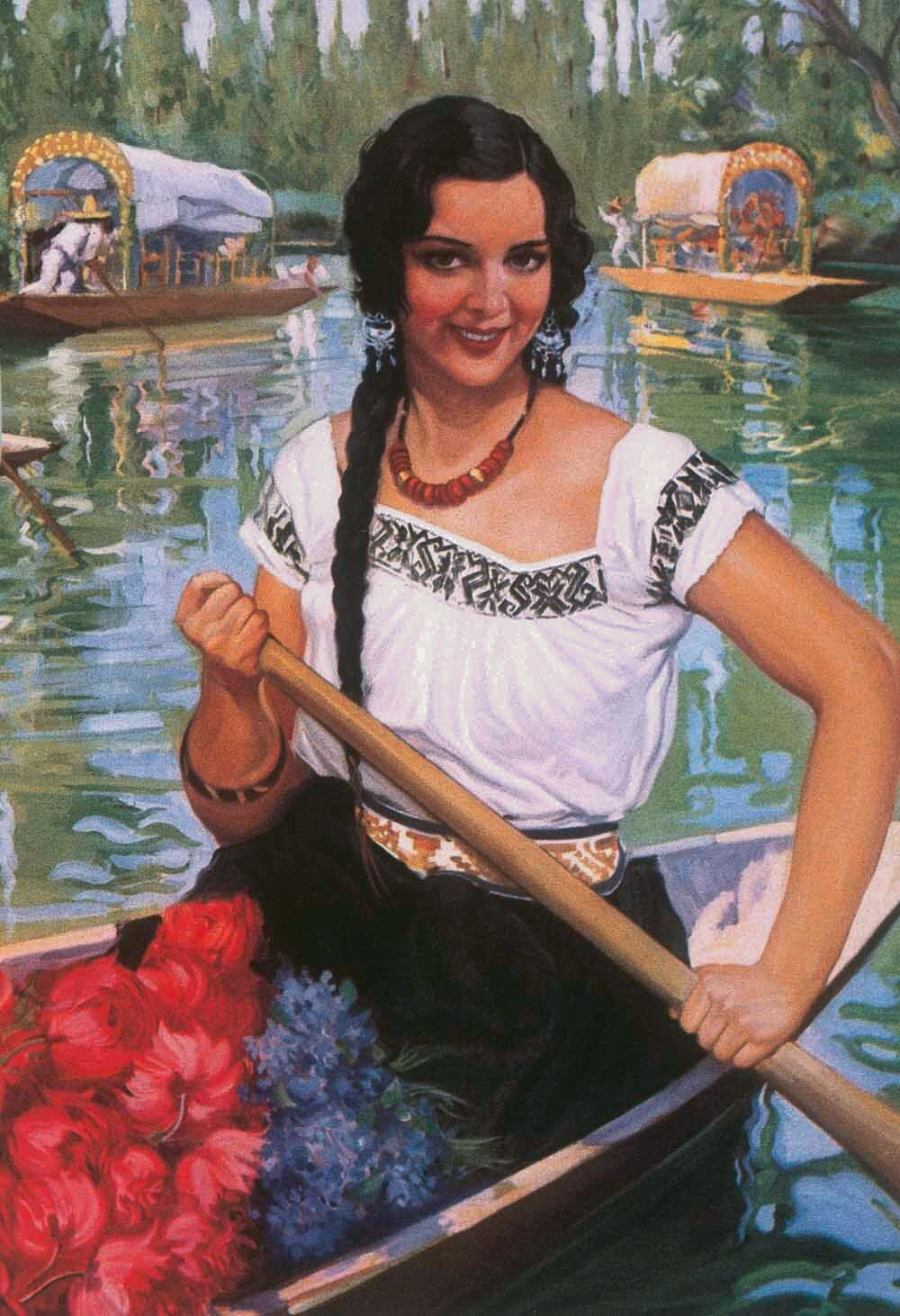 Mexico Guadalajara Senorita Flower Poster 0000-4923