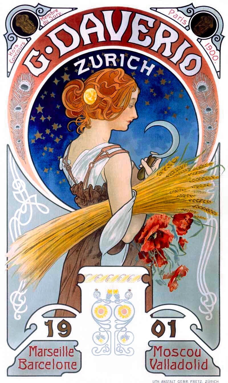 Mucha Daverio Wheat Harvest Poster 0000-5883