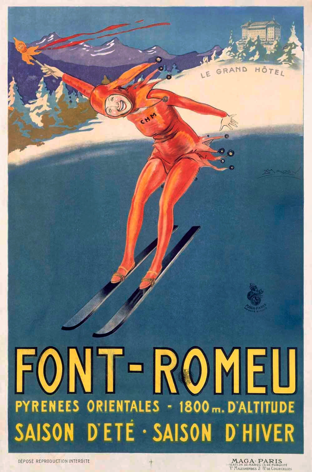 Font Remeu Winter Snow Ski Poster 0000-8109