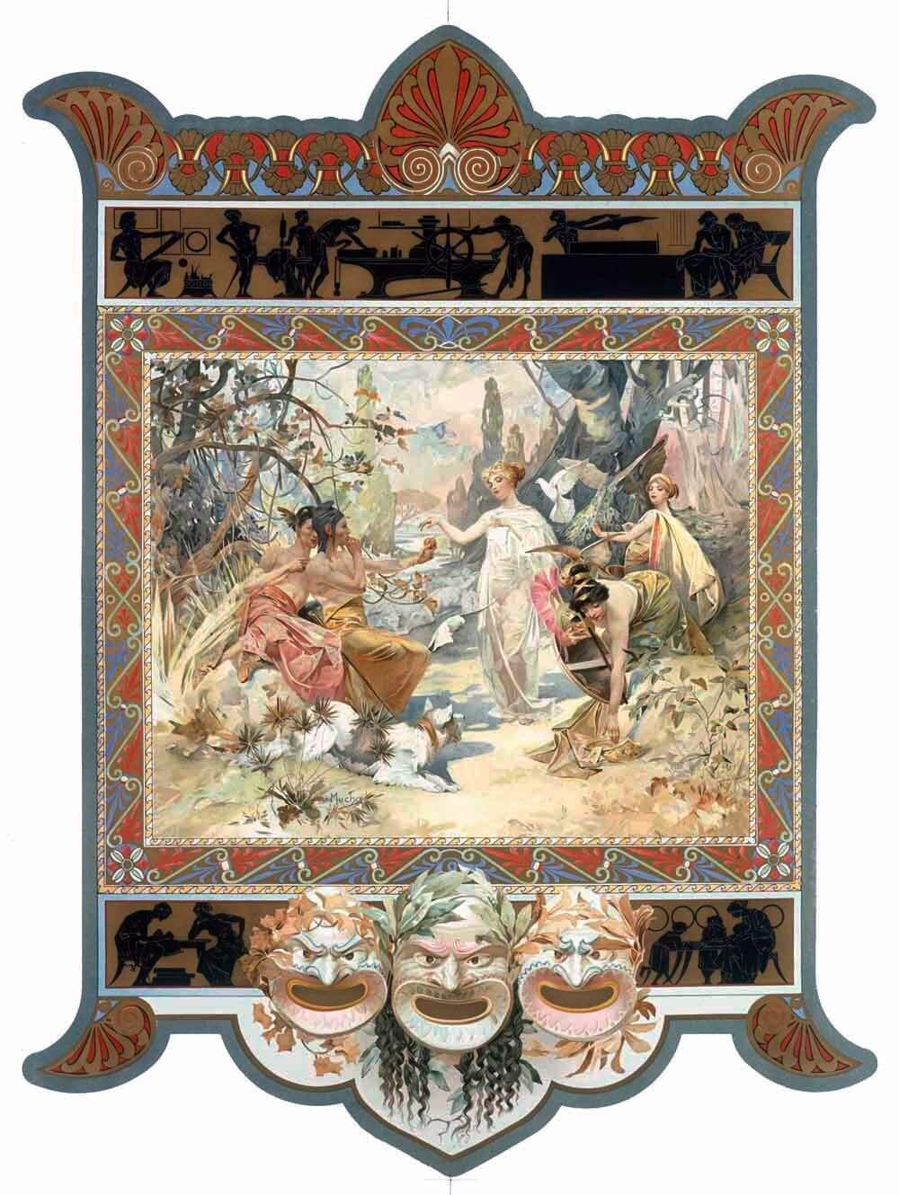 Mucha Nouveau Thespian Poster 0000-8237