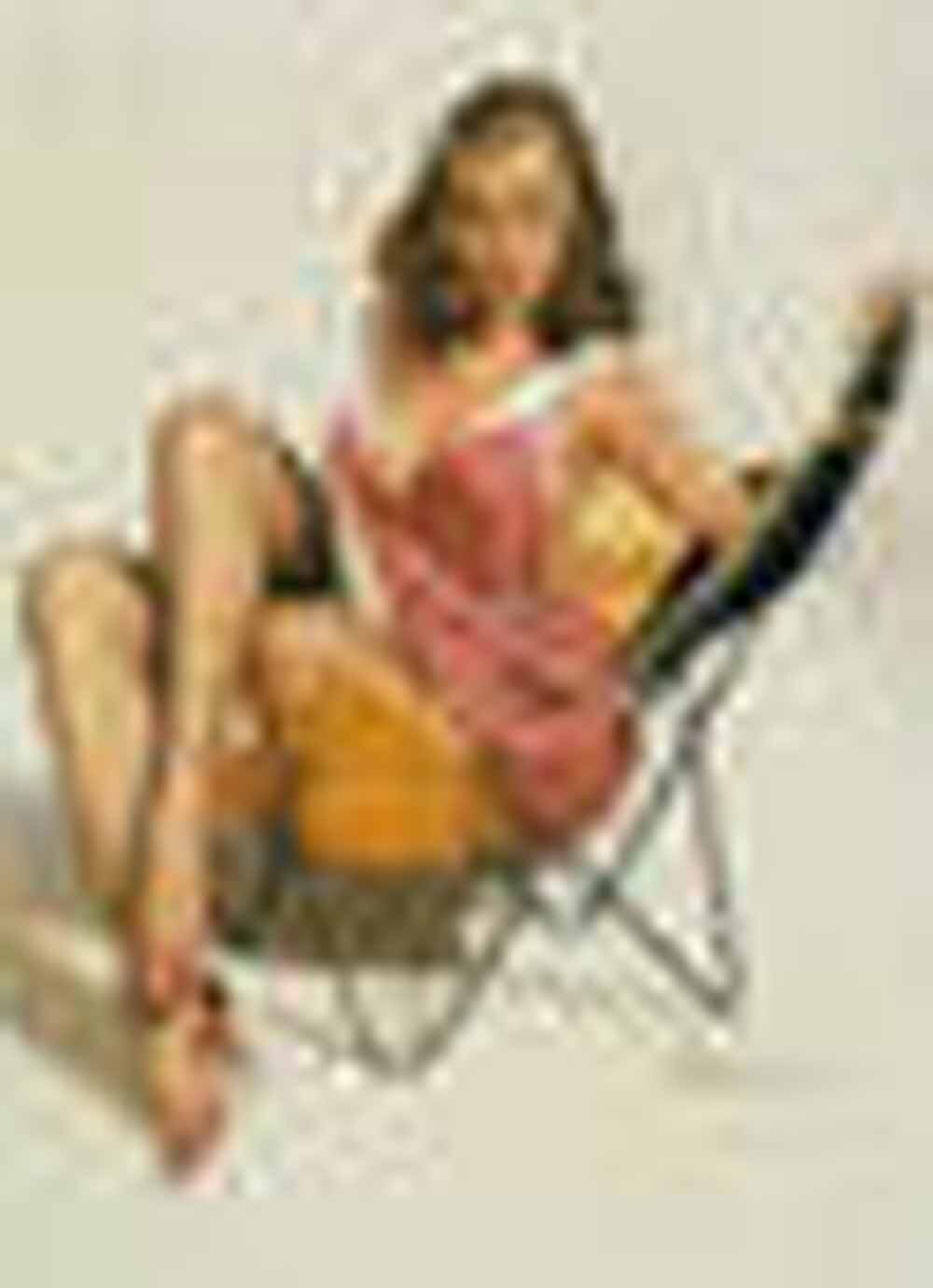 Beach Chair Pin Up Girl Poster 0000-8507