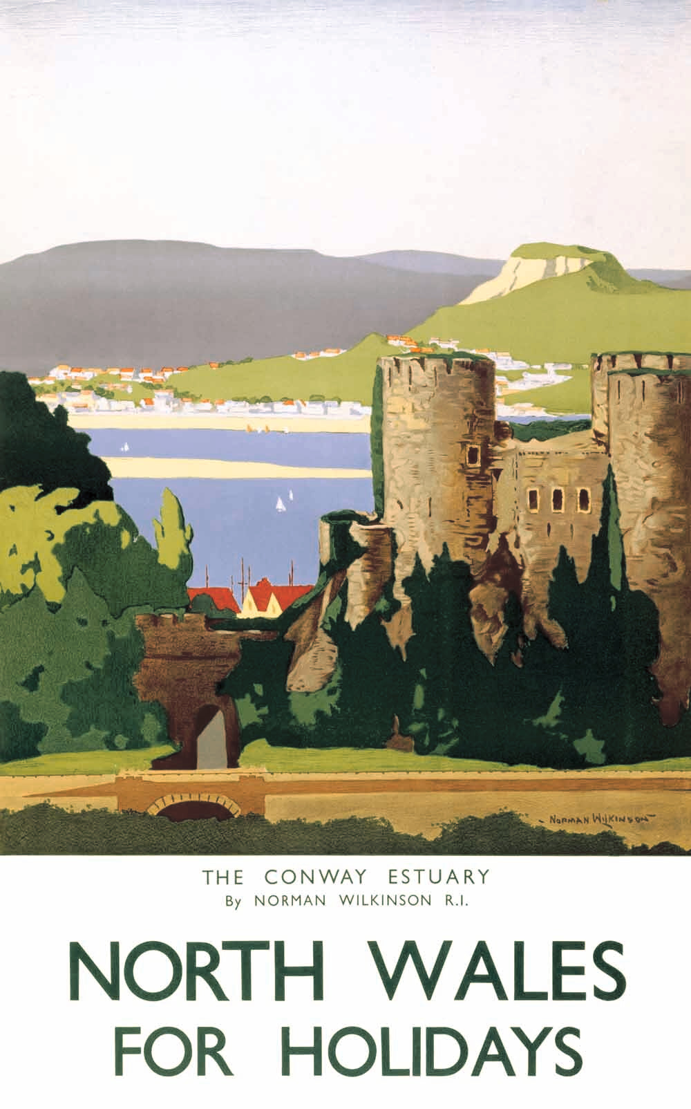 The Conway Estuary. North Wales, LMS poster, 1923- 0001-3376
