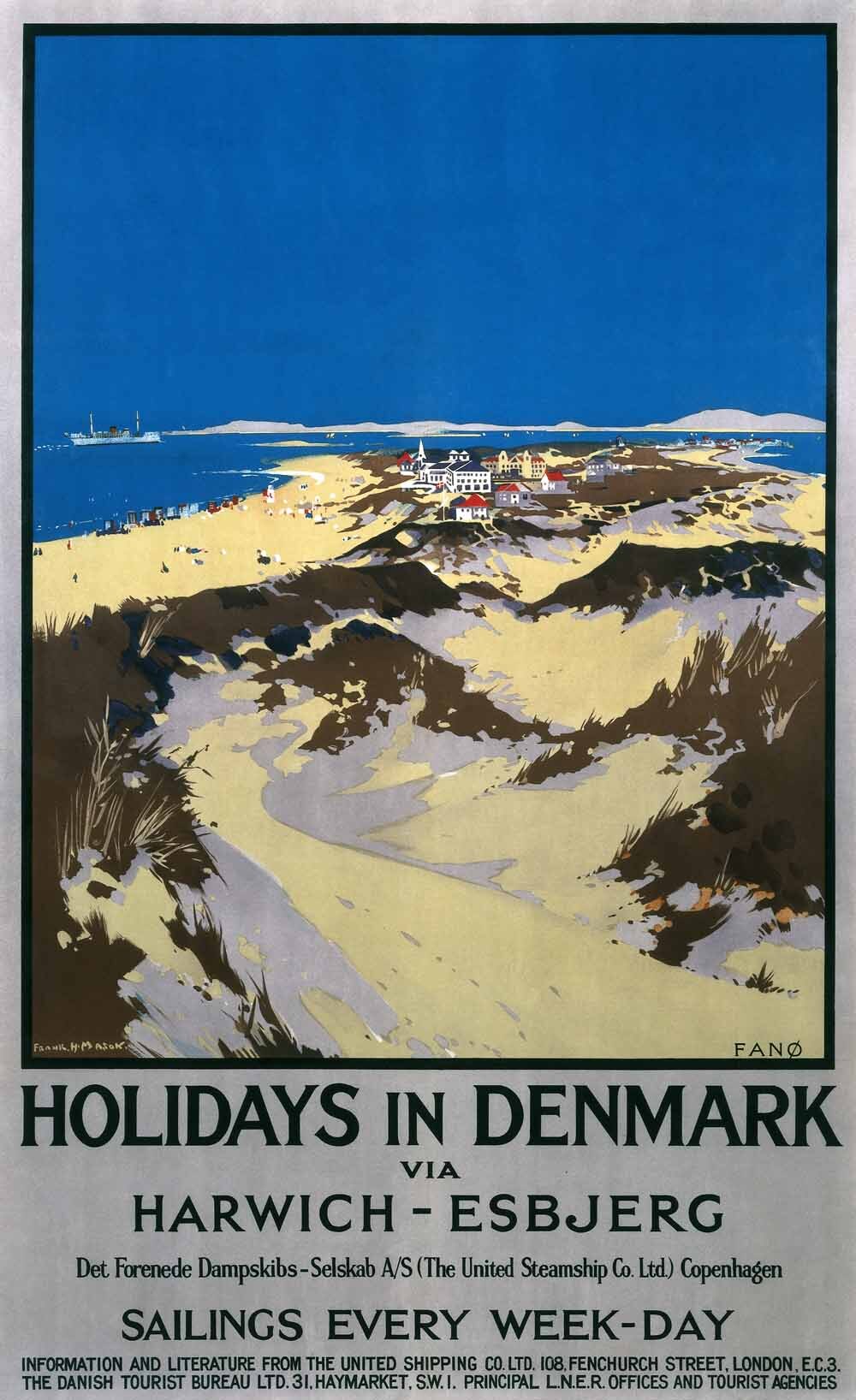 Holidays in Denmark - Fano', railway poster, 1923 0001-3400
