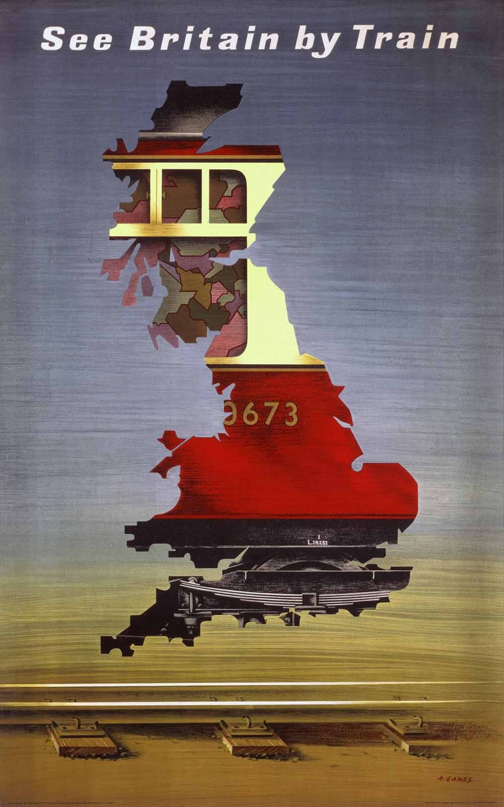 See Britain by Train, BR poster, 1951. 0001-3558