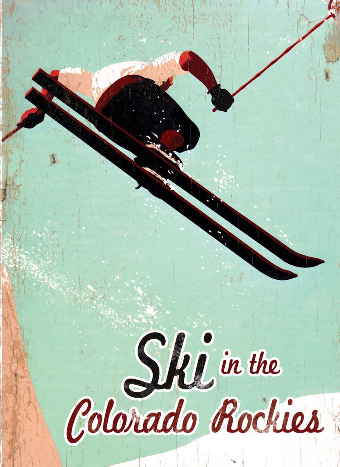 Vintage Ski Jump Poster Customizable 0003-1689