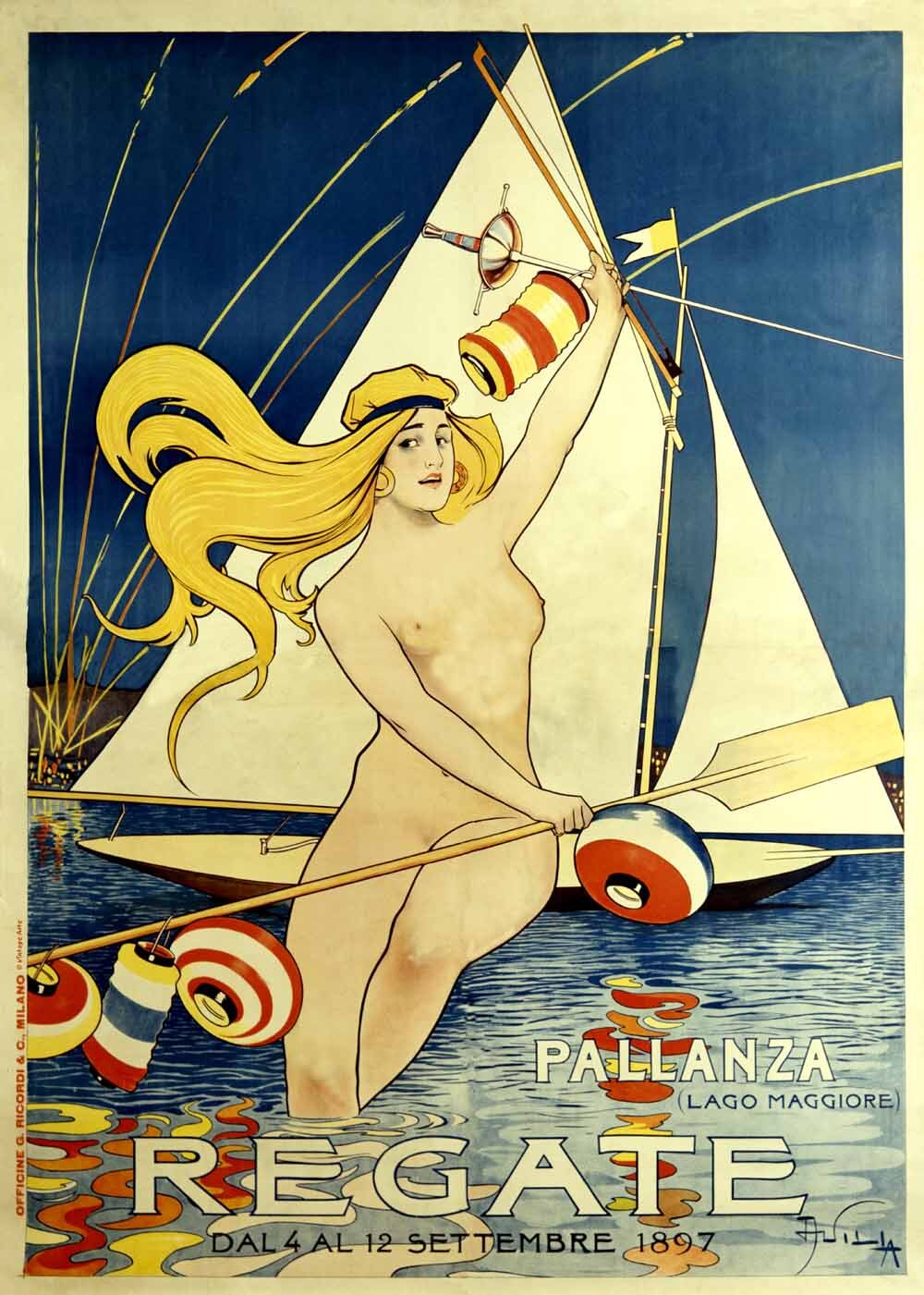 Italian Regate-Pallanza Sailing Poster 0000-0390