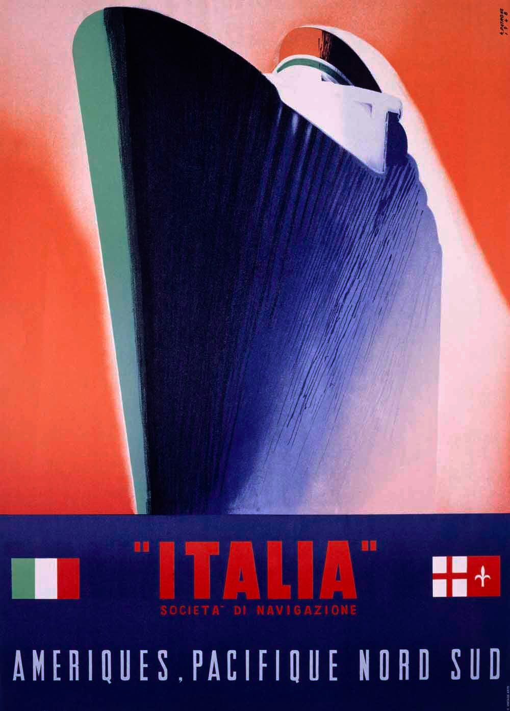 Italia American Pacific Oceanline Poster 0000-0420