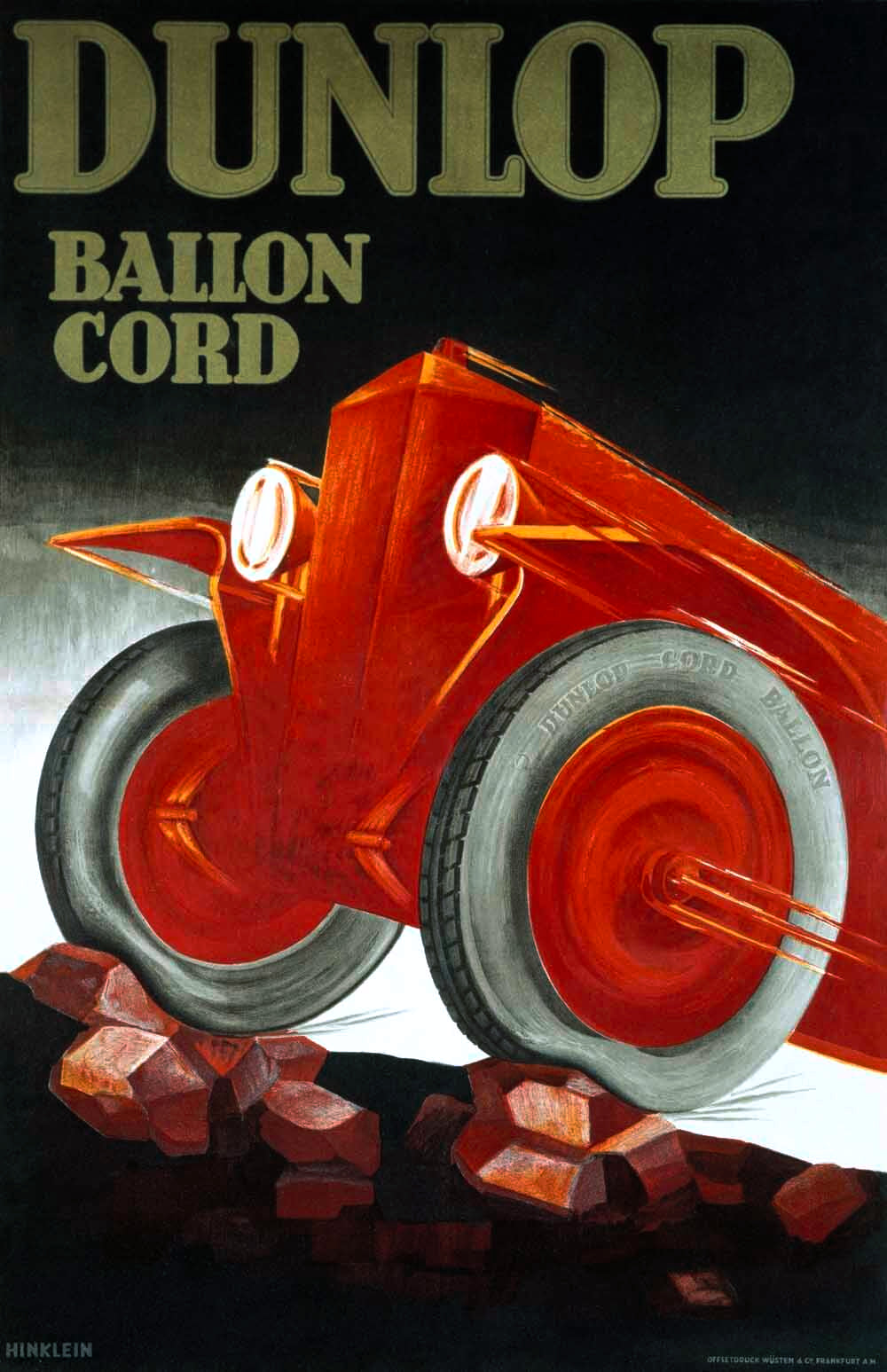 1910 Dunlop Balloon Cord Tire Poster 0000-0514