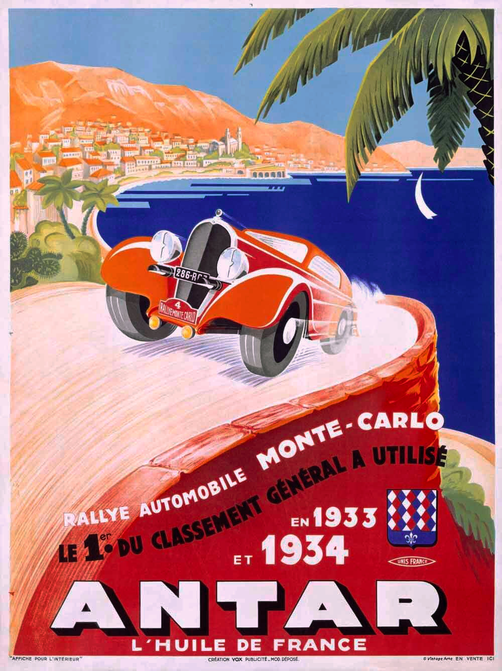 Antar Motor Oil Monte Carlo Rallye Poster 0000-0520