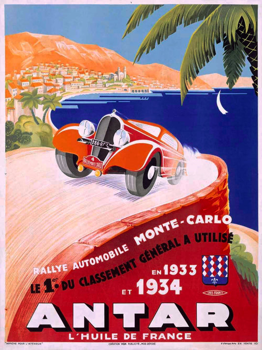 Antar Motor Oil Monte Carlo Rallye Poster 0000-0520
