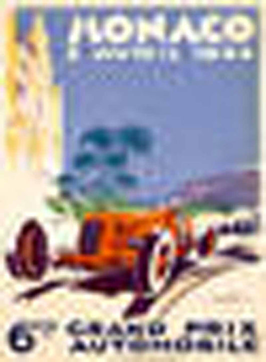 1934 Monaco Grand Prix F1 Race Poster 0000-0521
