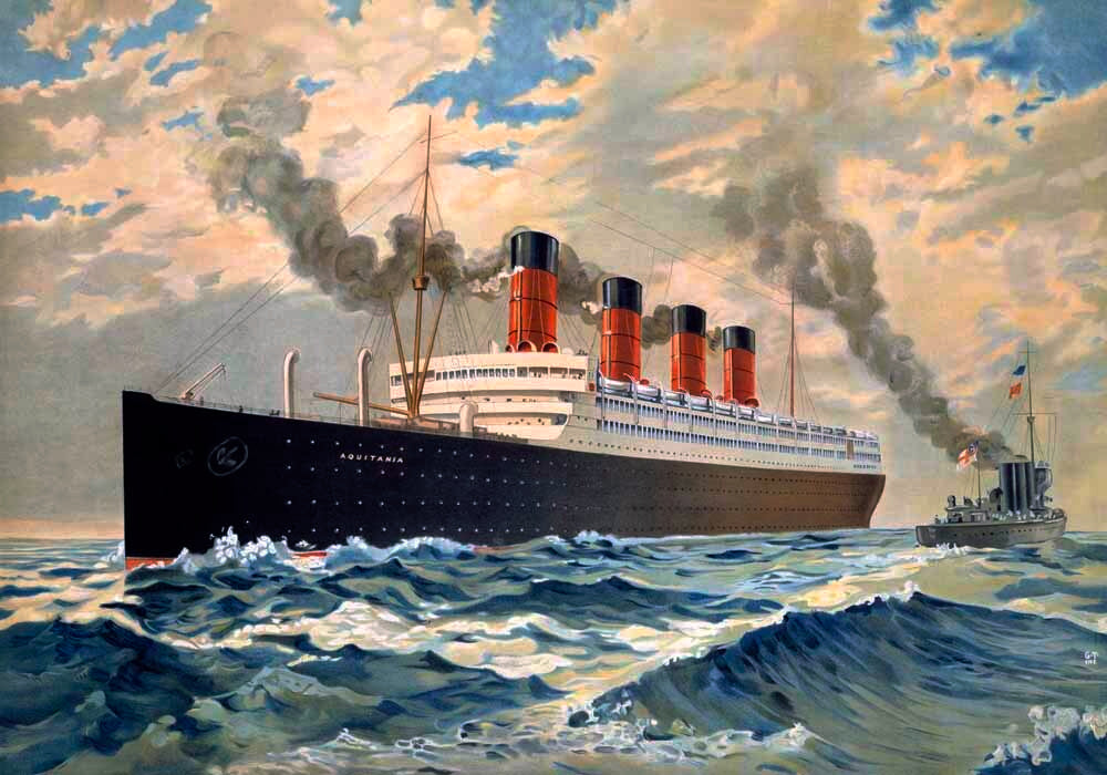 Cunard Auqatania Oceanline Aquitania 0000-0609