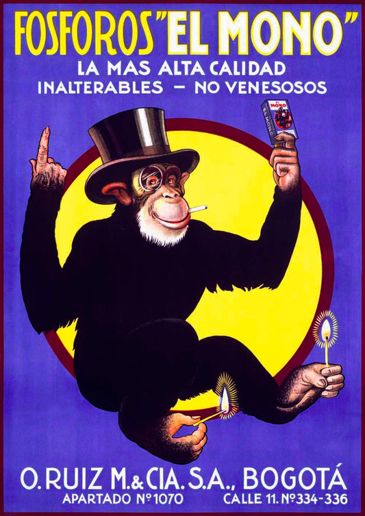 Fosforos El Mono Matches Poster 0000-0632