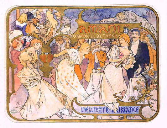 Mucha Nouveau Amants Play Poster 0000-0660