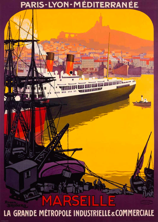 PLM Marseille Cargo Ocean Line Poster 0000-0693