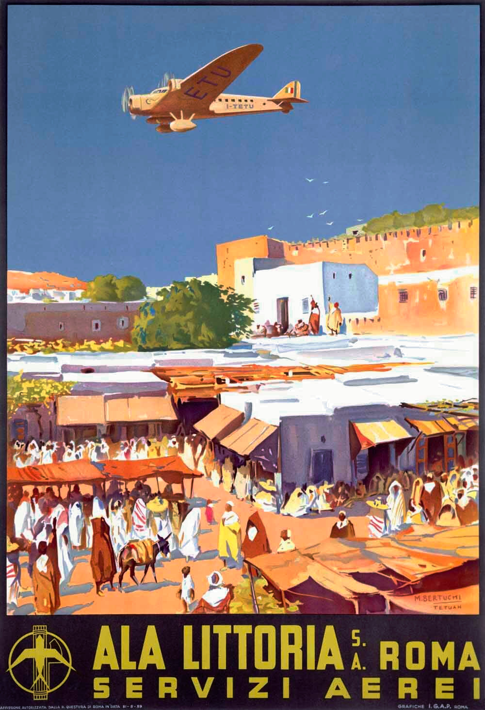 Ala Littoria Airline to Morocco poster 0000-0735