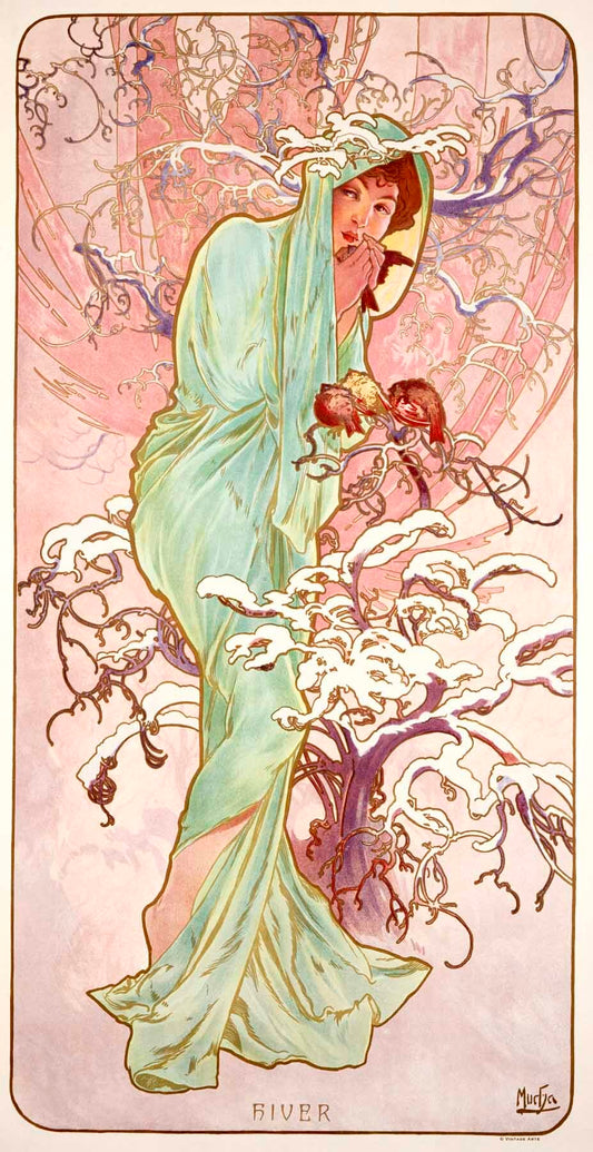 Mucha Nouveau Winter Season Poster 0000-0852