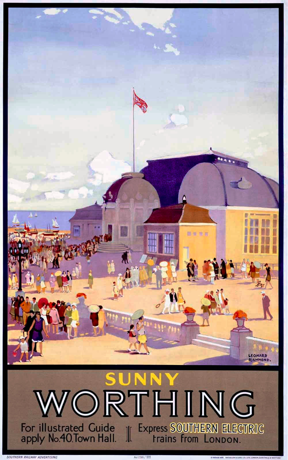 Southern Railway Worthing Beach Poster 0000-0890