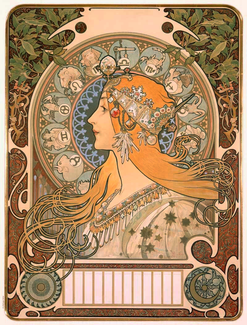 Mucha Nouveau Zodiac Poster 0000-0918