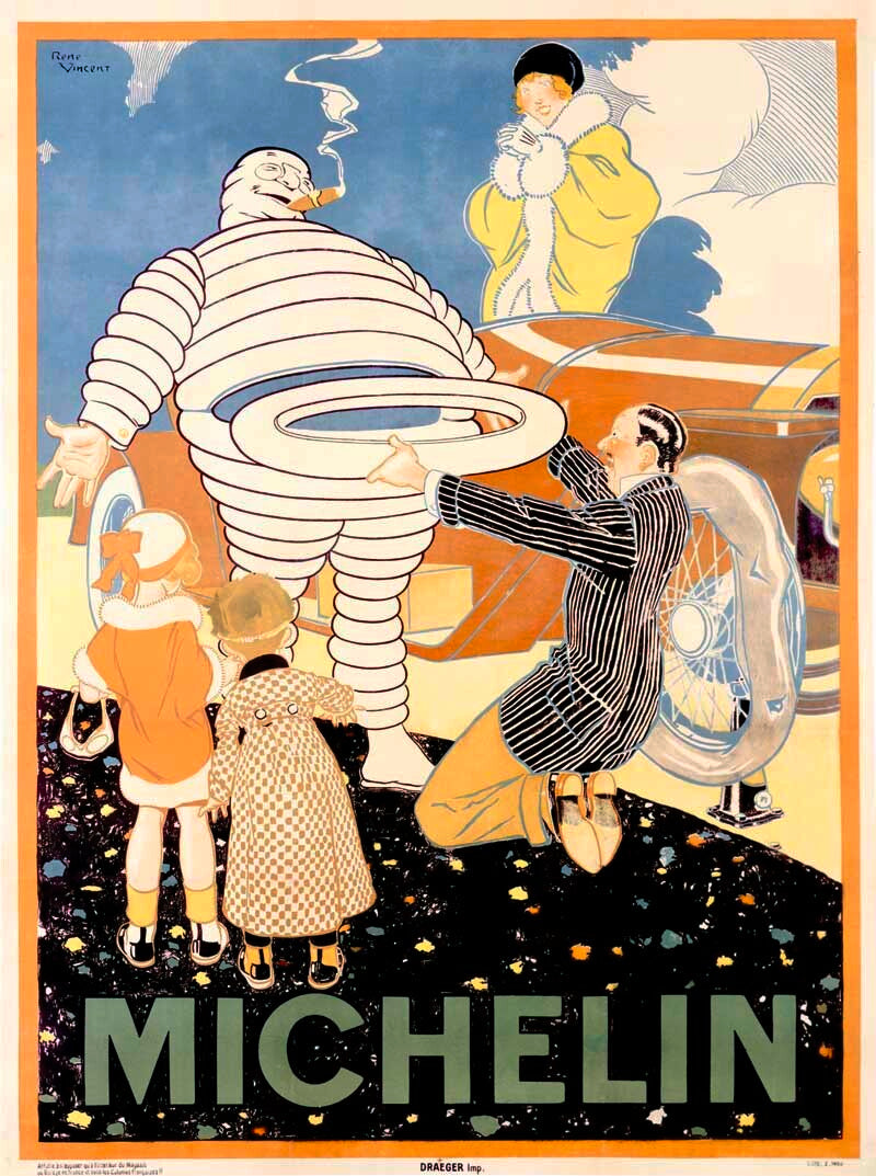 1935 Bibendum Michelin Tire Man Poster	 0000-1058