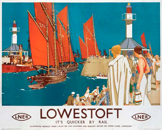 LNER Lowestoft Sailing Rail Poster 0000-1105